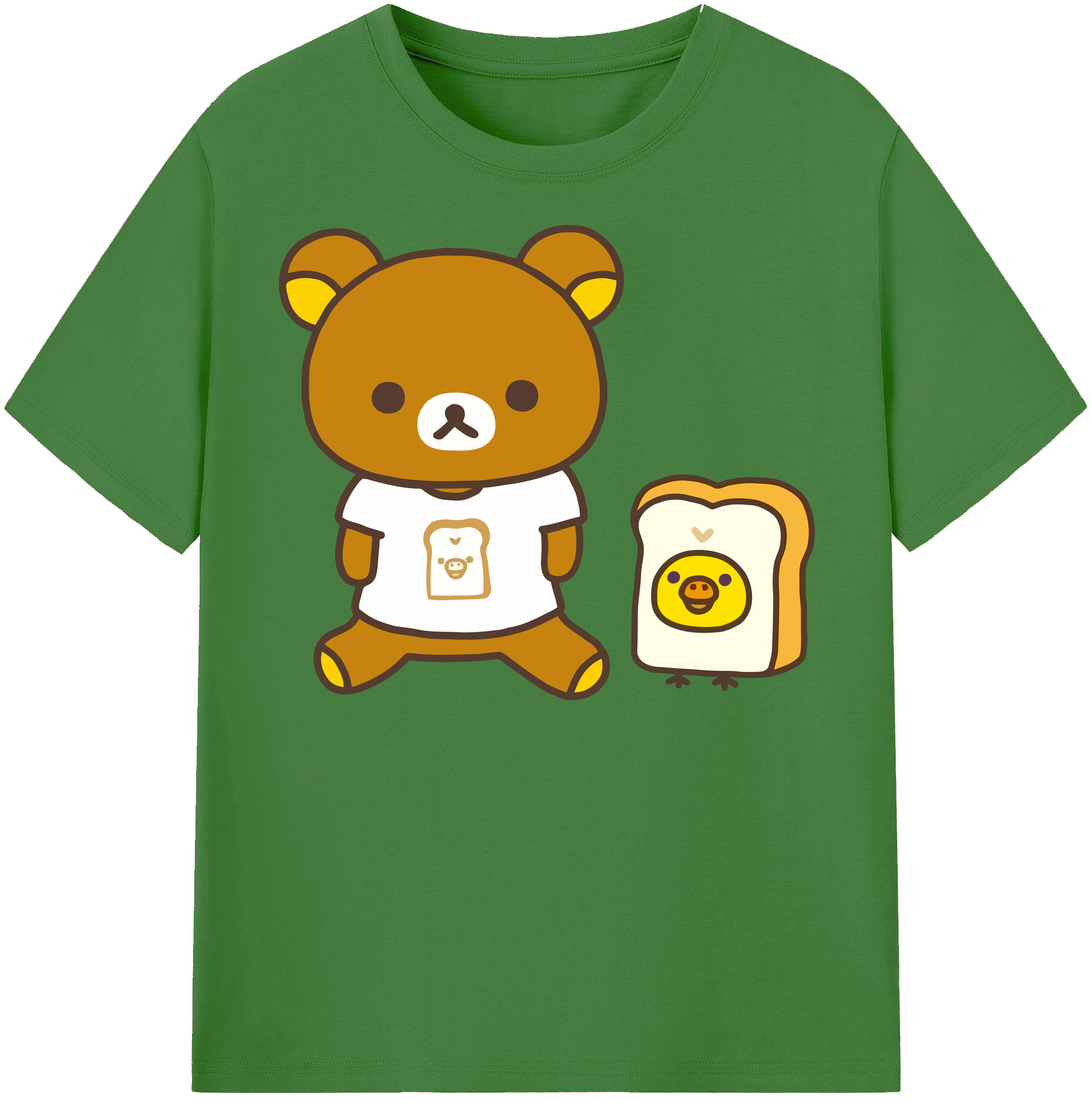 （画像用） リラックマ リラックマ キイロイトリ Rilakkuma Korilakkuma Kiiroitori レディースカジュアルプリントTシャツ（綿100％）